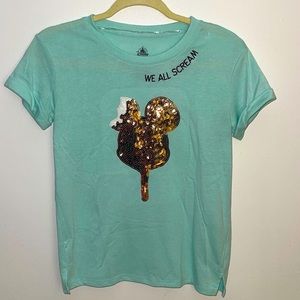 DISNEY | Women’s Mickey Mouse Ice Cream Bar Sequin Top Walt Disney World XS